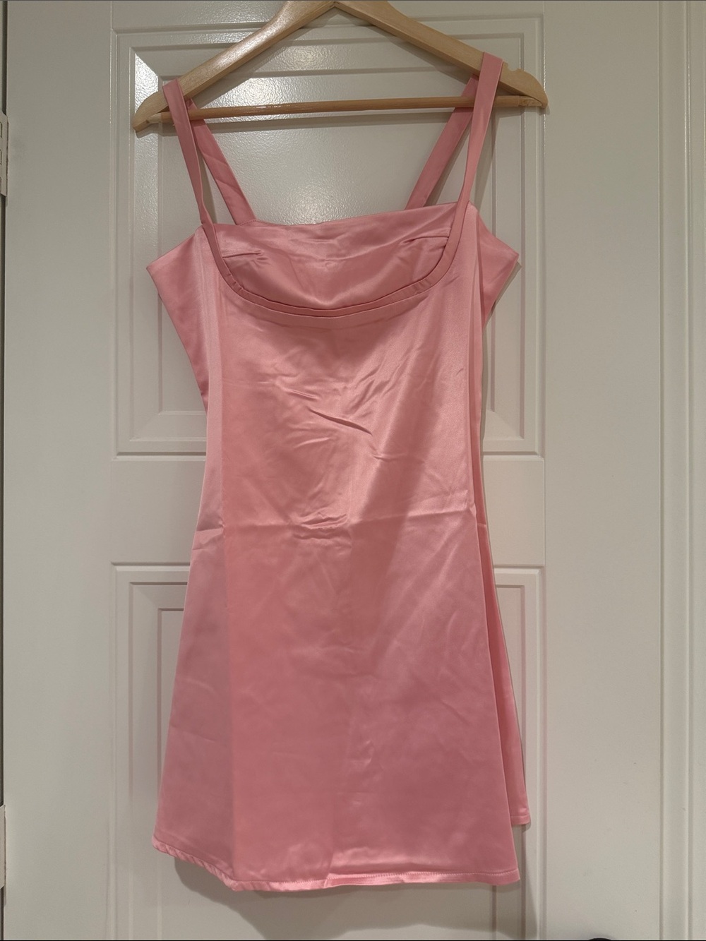 Pink Satin Slip Dress